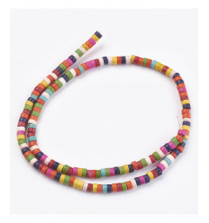 Chapelet perles rondelles Heishi 4mm Howlite