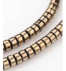 Chapelet Heishi hématite synthétique 3mm