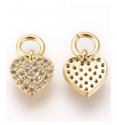 Pendentif coeur + zircon blanc