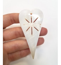 Pendentif nacre gros coeur