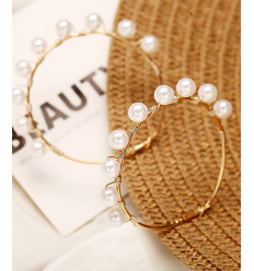 Chapelet 6mm perles de verre couleur nacre