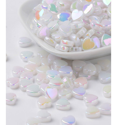 Perle coeur irisé