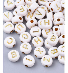 Perle alphabet - dorée