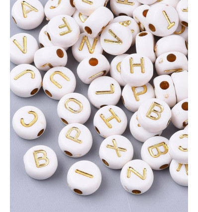 Perle alphabet - dorée