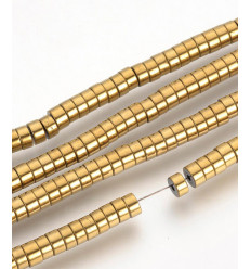 Chapelet heishi 4x2mm hématite synthétique