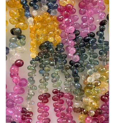 Mini goutte à facette "saphir naturel"