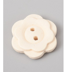 Bouton fleur en bois 17mm