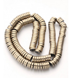 Séparateur en chapelet heishi 4x2mm hématite synthétique