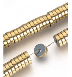 Séparateur en chapelet heishi 4x2mm hématite synthétique