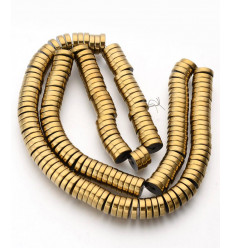 Séparateur en chapelet heishi 6x2mm hématite synthétique