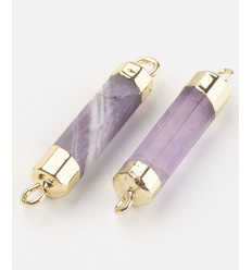 Connecteur tube en pierre semi-précieuse