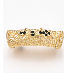 Pendentif tube avec zircon noir