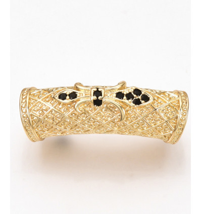 Pendentif tube avec zircon noir