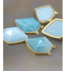 Pendentif gemme polygone en amazonite