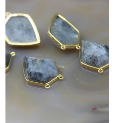 Pendentif gemme polygone en labradorite