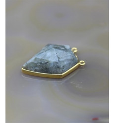 Pendentif gemme polygone en labradorite