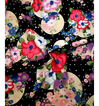 Tissu Japonais - Hanabanato Kiku