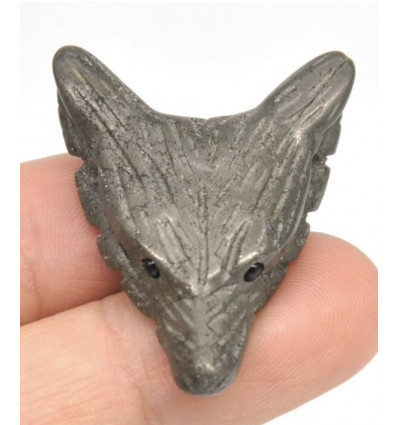 Pendentif tête de loup en pierre