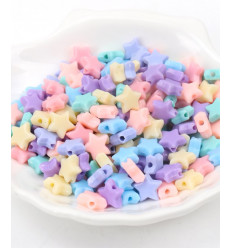 Lot de perles "petites étoiles multicolores"