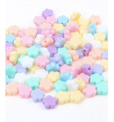 Lot de perles "petites fleurs multicolores"