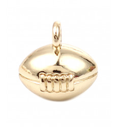 Pendentif ballon de rugby doré à l'or fin