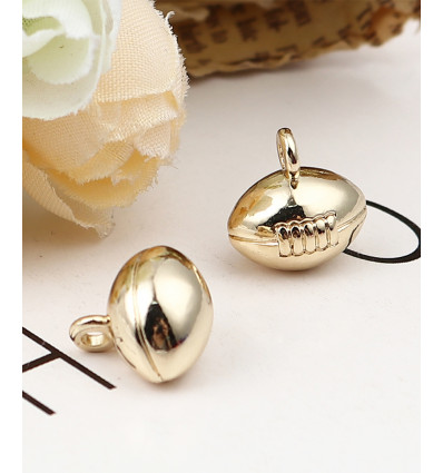 Pendentif ballon de rugby doré à l'or fin