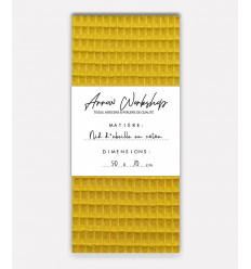 Nid d'abeille en coton - Moutarde
