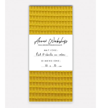 Nid d'abeille en coton - Moutarde