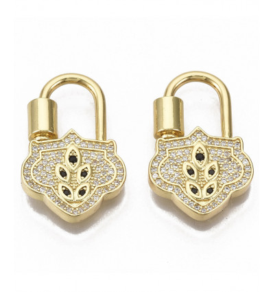 Fermoir à visser baroque / zircon blanc