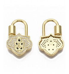 Fermoir à visser baroque / zircon blanc