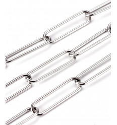 Chaîne maillons rectangulaires - acier inoxydable