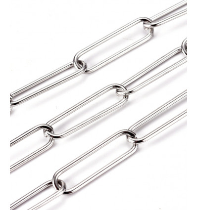 Chaîne maillons rectangulaires - acier inoxydable