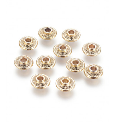 Séparateur gravé plaqué or - 6,3mm (1pc)