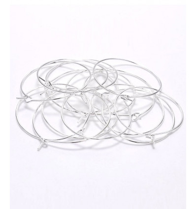 Créole acier inoxydable - argenté (2pcs)