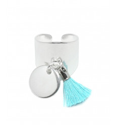 Bague réglable avec anneau plaquée argent