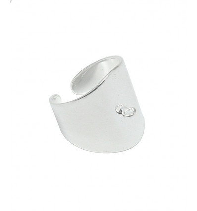 Bague réglable avec anneau plaquée argent