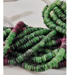 Chapelet Heishi en pierre - Rubis zoisite