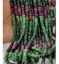 Chapelet Heishi en pierre - Rubis zoisite