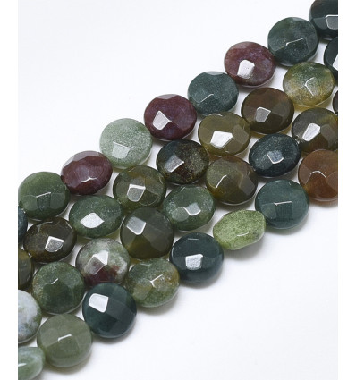 Agate indienne - chapelet pierres plates et rondes naturelle 8x4 mm
