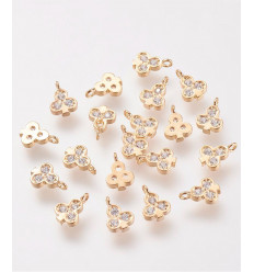 Pendentif étoile 8 pics zircon blanc doré à l'or fin