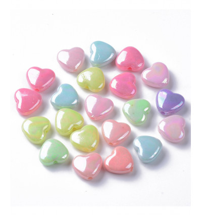 Perle petit coeur lisse et brillante