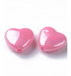 Perle petit coeur lisse et brillante