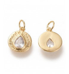 Pendentif goutte avec zircon serti