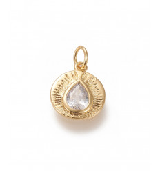 Pendentif goutte avec zircon serti