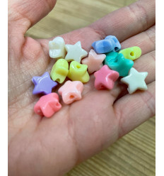 Lot perles étoiles multicolores (20pcs)