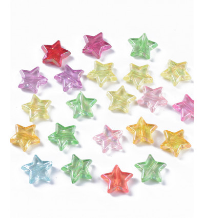 Lot de petites étoiles transparentes en acrylique (20pcs)