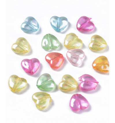 Lot de petits coeurs transparents en acrylique (20pcs)