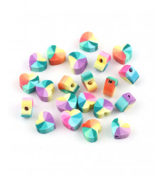Lot de petites perles en polymère (10pcs)
