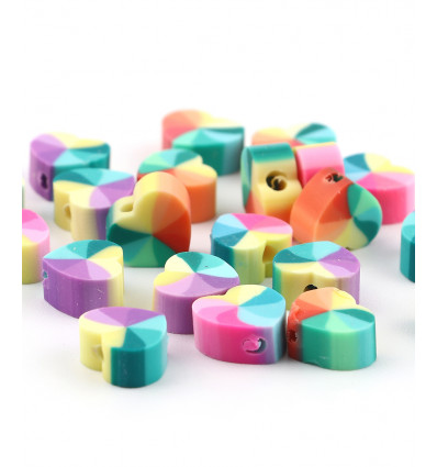 Lot de petites perles en polymère (10pcs)