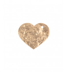Pendentif coeur extra fin feuille martelée
